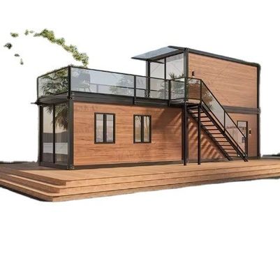Diseño contemporáneo Estructura de acero Casa de contenedores plegable prefabricada portátil