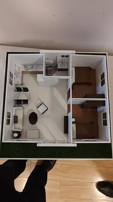Casa de contenedores prefabricada con 2 dormitorios expandibles