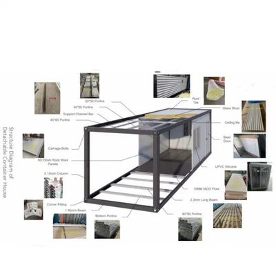 Casa ampliable Contenedor de paquete plano Casa de contenedores móvil